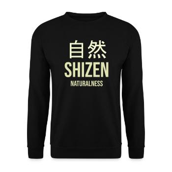 Natur Zen SHIZEN - Unisex Pullover - Schwarz - Vorne - Alina (178cm) & Michal (187cm)