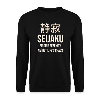 Seijaku Serenity in the Heart of Chaos - Unisex Sweatshirt - black - Front - Alina (178cm) & Michal (187cm)