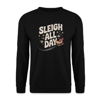 Traîneau toute la journée Vintage Snowflakes - Sweat-shirt Unisexe - noir - Devant - Alina (178cm) & Michal (187cm)