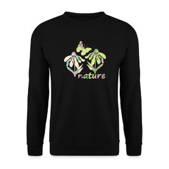 color nature - bloom - Unisex Sweatshirt - black - Front - Alina (178cm) & Michal (187cm)