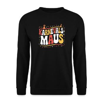 Karnevalsmaus Karneval Köln Kölner Karnevals Maus - Unisex Pullover - Schwarz - Vorne - Alina (178cm) & Michal (187cm)