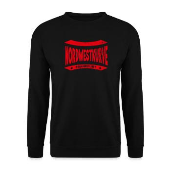 Frankfurt Nordwestkurve Hoodie, Rot, Adlerpower  - Unisex Pullover - Schwarz - Vorne - Alina (178cm) & Michal (187cm)