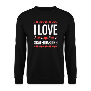 J’adore le skateboard - Sweat-shirt Unisexe - noir - Devant - Alina (178cm) & Michal (187cm)