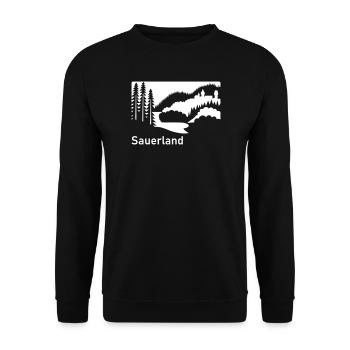 Sauerland silhouette paysage panneau routier - Sweat-shirt Unisexe - noir - Devant - Alina (178cm) & Michal (187cm)