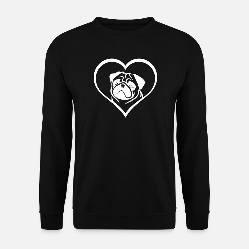 Cute Pug Design Dog Lover - Unisex Sweatshirt - black