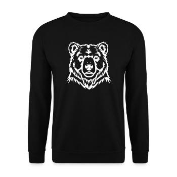 Bär Bärenkopf Bären T-shirt Geschenk - Unisex Pullover - Schwarz - Vorne - Alina (178cm) & Michal (187cm)