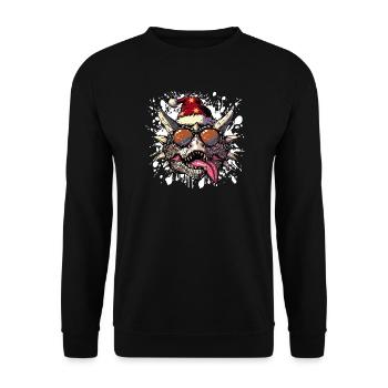 Dinosaurier stegosaurus Weihnachten Lustig - Unisex Pullover - Schwarz - Vorne - Alina (178cm) & Michal (187cm)