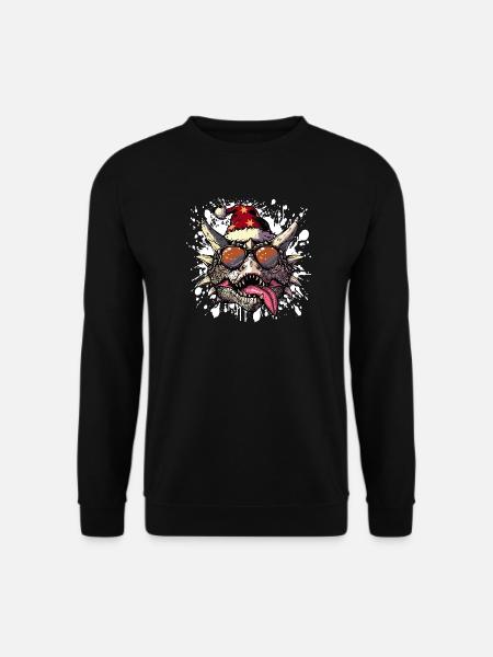 Dinosaur stegosaurus Christmas Funny - Unisex Sweatshirt - black