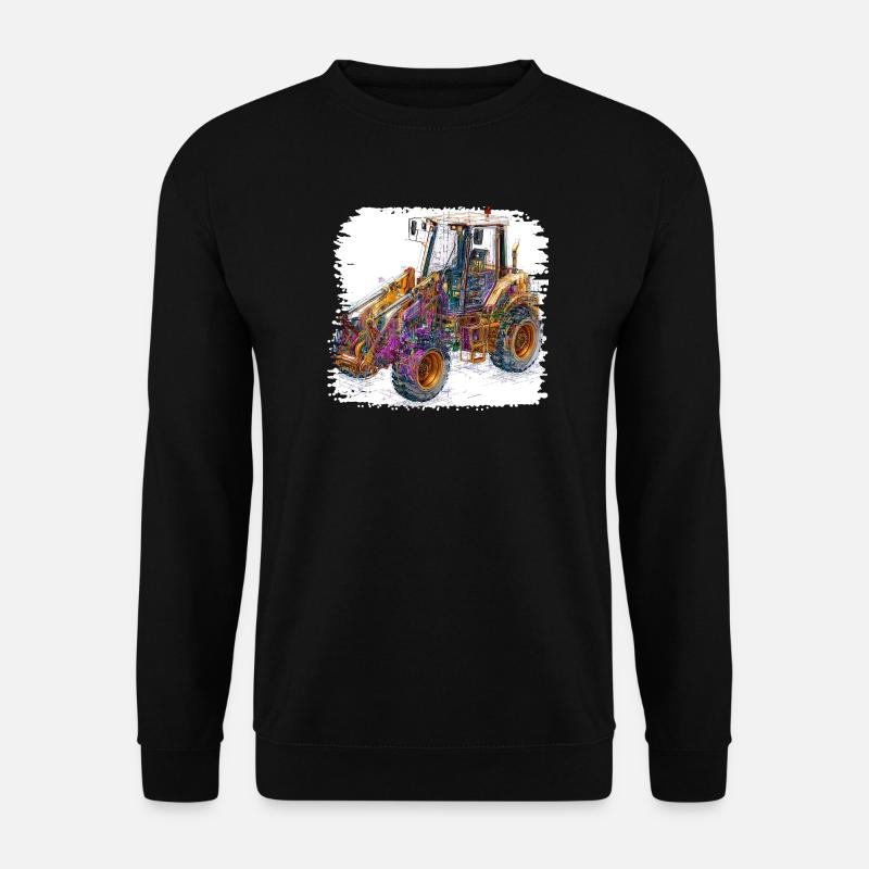 Excavatrices de construction Neon Lines - Sweat-shirt Unisexe - noir