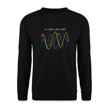 Bunte Wellen in Sinus- und Fourier-Reihen - Unisex Pullover - Schwarz - Vorne - Alina (178cm) & Michal (187cm)