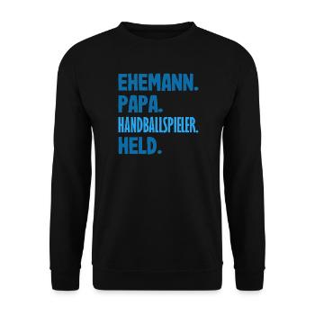 Handballspieler Handball Handballer Geschenke - Unisex Pullover - Schwarz - Vorne - Alina (178cm) & Michal (187cm)