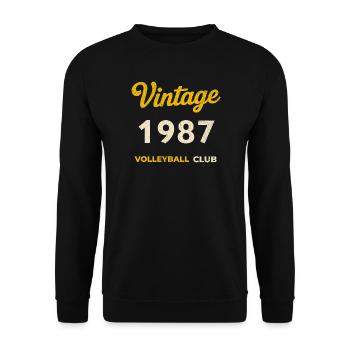 Vintage 1987 – Volleyball Club Retro Birth Year - Unisex Sweatshirt - black - Front - Alina (178cm) & Michal (187cm)