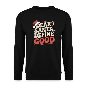 Sarkastisches Weihnachtsdesign - Unisex Pullover - Schwarz - Vorne - Alina (178cm) & Michal (187cm)