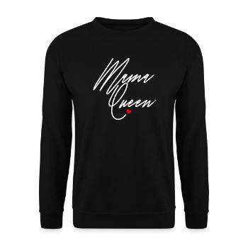 Mama Queen Schwarz Afro Mama Melanin Stolz Schwarze Mütter - Unisex Pullover - Schwarz - Vorne - Alina (178cm) & Michal (187cm)