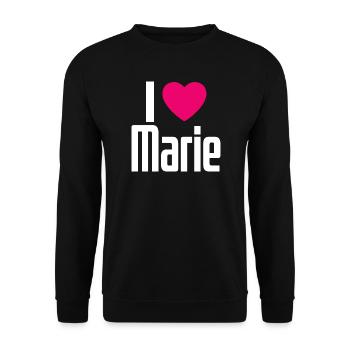 I Love Marie Pink Heart I Love Marie - Unisex Sweatshirt - black - Front - Alina (178cm) & Michal (187cm)
