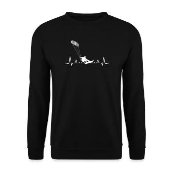 Kitesurfing Windsurfing Cardiogram - Unisex Sweatshirt - black - Front - Alina (178cm) & Michal (187cm)