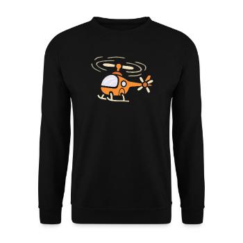Funny cartoon helicopter in comic style - Unisex Sweatshirt - black - Front - Alina (178cm) & Michal (187cm)