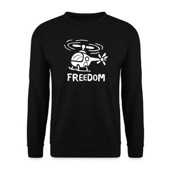 Helicopter Freedom – Fun Flight Design for Freih - Unisex Sweatshirt - black - Front - Alina (178cm) & Michal (187cm)