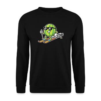 Pastèque sur des skis avec des lunettes de soleil - Sweat-shirt Unisexe - noir - Devant - Alina (178cm) & Michal (187cm)