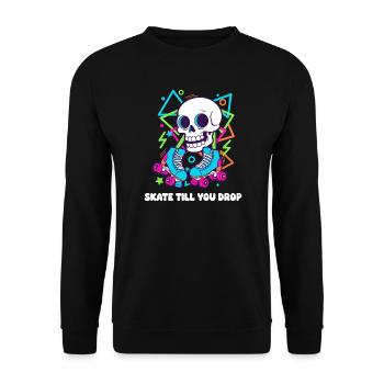 Skelett Roller Neon Groove - Unisex Pullover - Schwarz - Vorne - Alina (178cm) & Michal (187cm)