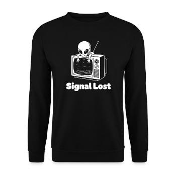 Signal Lost Alien TV - Unisex Sweatshirt - black - Front - Alina (178cm) & Michal (187cm)
