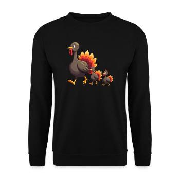 Bébé dinde de Thanksgiving - Sweat-shirt Unisexe - noir - Devant - Alina (178cm) & Michal (187cm)
