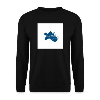 Gute Vibes Blau Logo - Sweat-shirt Unisexe - noir - Devant - Alina (178cm) & Michal (187cm)