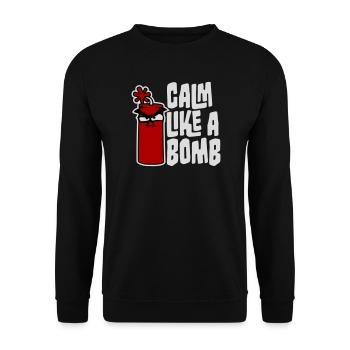 Calm Like Bomb Paradox Irony Humor Explosive Joke - Unisex Sweatshirt - black - Front - Alina (178cm) & Michal (187cm)