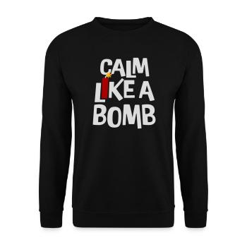 Calm Like Bomb Paradox Irony Humor Explosive Joke - Unisex Sweatshirt - black - Front - Alina (178cm) & Michal (187cm)