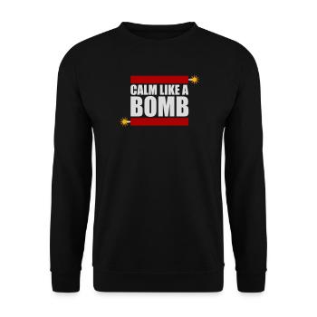 Calm Like Bomb Paradox Irony Humor Explosive Joke - Unisex Sweatshirt - black - Front - Alina (178cm) & Michal (187cm)