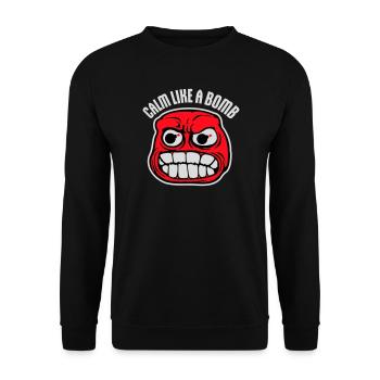 Calm Like Bomb Paradox Irony Humor Explosive Joke - Unisex Sweatshirt - black - Front - Alina (178cm) & Michal (187cm)