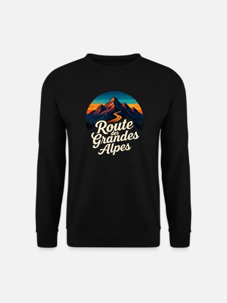 Route des Grandes Alpes Vintage - Unisex Pullover - Schwarz