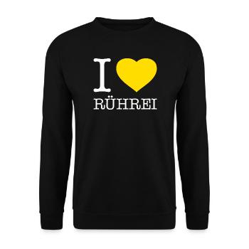 I love Rührei - Unisex Pullover - Schwarz - Vorne - Alina (178cm) & Michal (187cm)