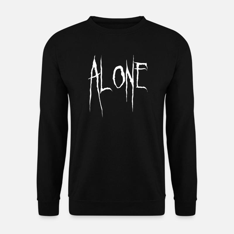 Typographie déchiquetée Alone - Sweat-shirt Unisexe - noir