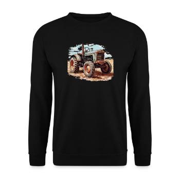 Tracteur - Sweat-shirt Unisexe - noir - Devant - Alina (178cm) & Michal (187cm)