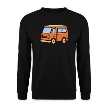 Retro Camper Van Cartoon Illustration - Unisex Sweatshirt - black - Front - Alina (178cm) & Michal (187cm)