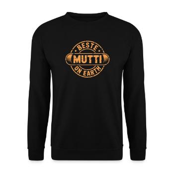 Beste Mutti Geschenk Muttertag - Unisex Pullover - Schwarz - Vorne - Alina (178cm) & Michal (187cm)