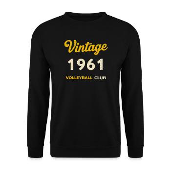 Vintage 1961 – Volleyball Club Rétro Année de naissance - Sweat-shirt Unisexe - noir - Devant - Alina (178cm) & Michal (187cm)
