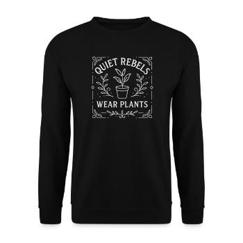 Rebelles silencieux – Wear Plants - Sweat-shirt Unisexe - noir - Devant - Alina (178cm) & Michal (187cm)