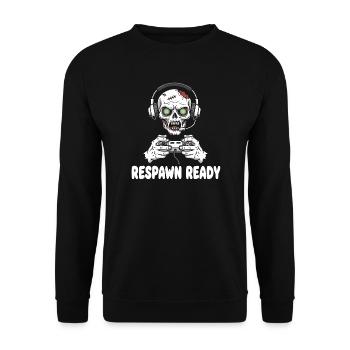 Respawn Ready Zombie Skull Gaming - Unisex Pullover - Schwarz - Vorne - Alina (178cm) & Michal (187cm)
