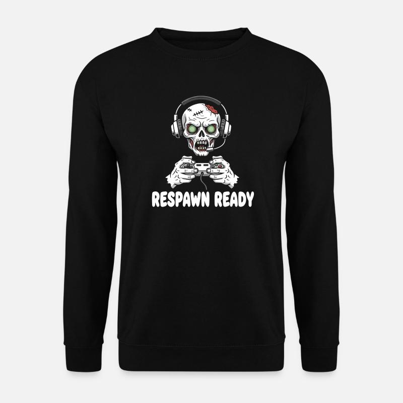 Respawn Ready Zombie Skull Gaming - Unisex Sweatshirt - black