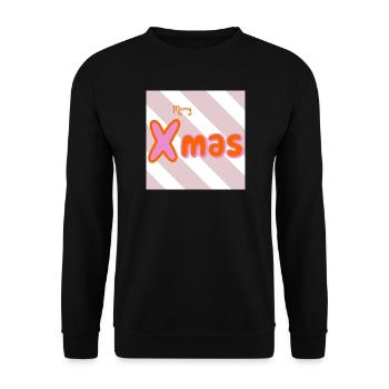 Merry Xmas Groovy Typo - Unisex Sweatshirt - black - Front - Alina (178cm) & Michal (187cm)