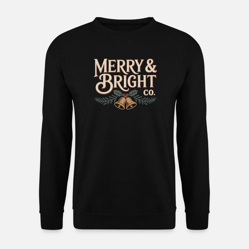 Merry & Bright Co. – Klassisches Weihnachtsdesign - Unisex Pullover - Schwarz