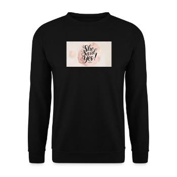 Sie sagte Ja – Verlobungsfeier Stil - Unisex Pullover - Schwarz - Vorne - Alina (178cm) & Michal (187cm)