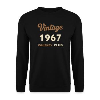 Millésime 1967 – Whiskey Club Rétro Année de naissance - Sweat-shirt Unisexe - noir - Devant - Alina (178cm) & Michal (187cm)