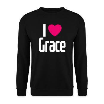 J’aime Grace Coeur rose J’aime Grace - Sweat-shirt Unisexe - noir - Devant - Alina (178cm) & Michal (187cm)
