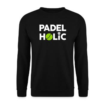 Padel amusant - PadelHolic - Sweat-shirt Unisexe - noir - Devant - Alina (178cm) & Michal (187cm)