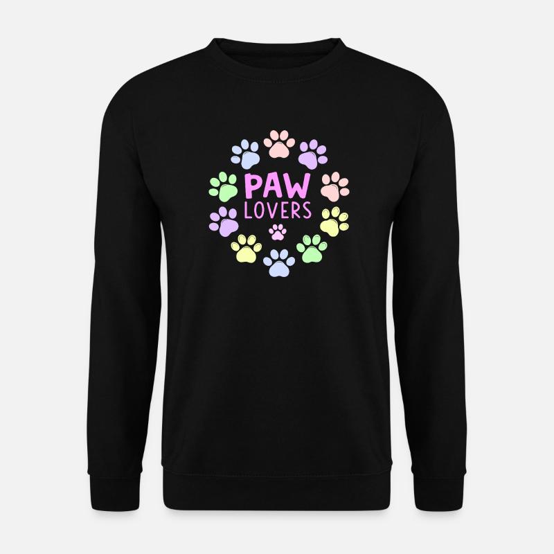 PAW LOVERS Pink Pastel Footprints - Unisex Sweatshirt - black