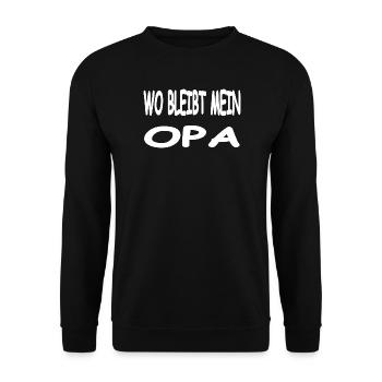 Opa - Unisex Pullover - Schwarz - Vorne - Alina (178cm) & Michal (187cm)