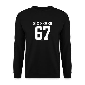 Keep Calm Six Seven Meme Viral Humour Vêtements - Sweat-shirt Unisexe - noir - Devant - Alina (178cm) & Michal (187cm)